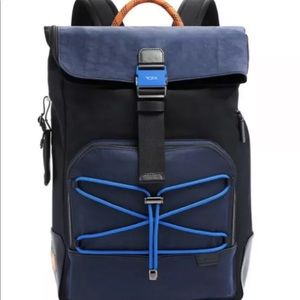 Tumi Harrison Osborn Roll Top Backpack Travel Bag Navy NWT